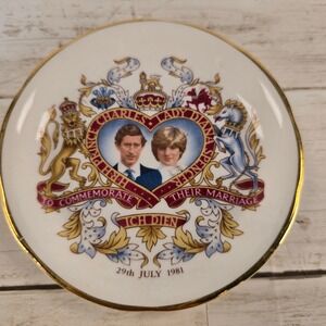 Crown Trent Prince Charles Lady Diana 1981 Royal Wedding Commem Plate 4.75"